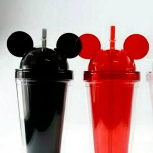 other Other - Mickey Mouse Ears Party Tumblers Black, Red party gift for collector CUPS Glass